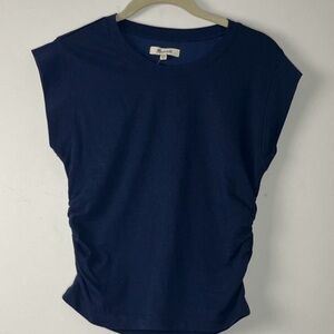 Madewell side Cinch Muscle Tee Women’s Blue Crewneck Size Large